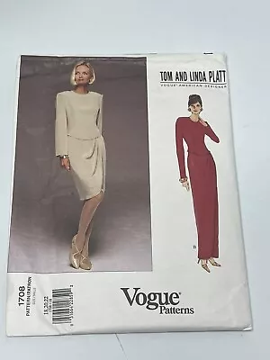 Dress Size 18-22 UNCUT  Sewing Pattern V1708 Platt Vogue American Designer  • $12.99