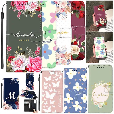 Flower Personalised Flip Leather Phone Case Cover For Samsung Galaxy S23 S22 S21 • £10.31