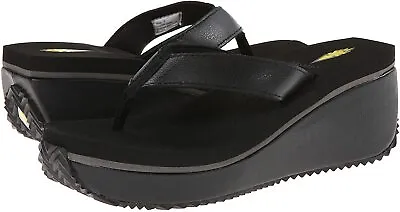 Volatile Womens Frappachino Leather Thong Wedge Sandal • $44.99