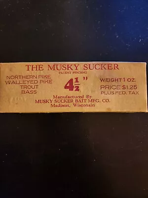 Vintage Fishing Lure. The Musky Sucker. Original Box And Lure. Great Condition  • $10