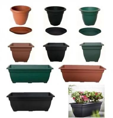 £3.33 • Buy Bell Round Plant Flower Planter Pot Base Saucer Plastic Container Home Garden