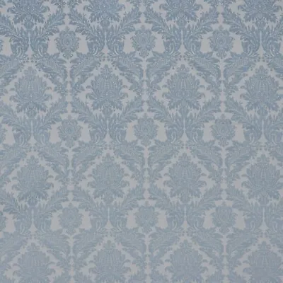 Lithuanian Luxury Damask Duck Egg Fabric | Reversible | Curtain Upholstery • £1.99