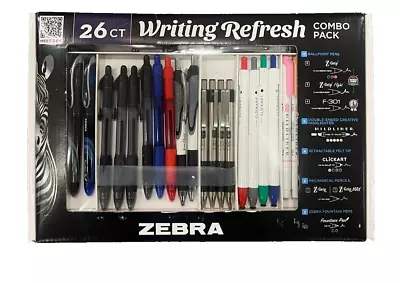 Zebra Writing Refresh Combo Pack Z-Grip F-301 Mildliner Fountain Pens 26 Count • $20