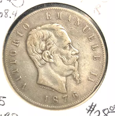 Italy 1876 R 5 Lira KM 8.4 VF+ • $34.95