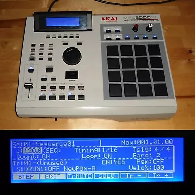 Akai MPC 2000XL W/Custom Black Pads/Buttons & Blue LEDs 1GB CF Drive 32MB RAM • $1499.99