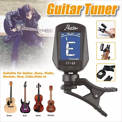 LCD Clip On Chromatic Acoustic Electric Guitar Bass Ukulele Banjo Violin Tuner • $13.29