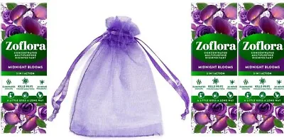 £9.90 • Buy 3x Zoflora 3in1Action Concentrated Disinfectant120ml.Midnight Blooms+Organza Bag