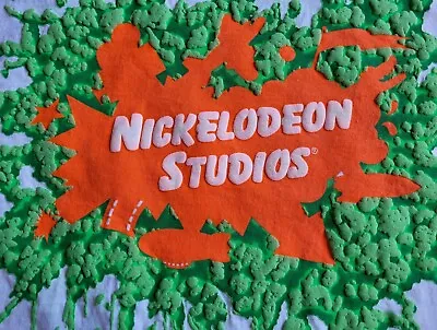 Vintage 90s Nickelodeon Studios SLIME Double Sided M Medium Made In USA • $124.99