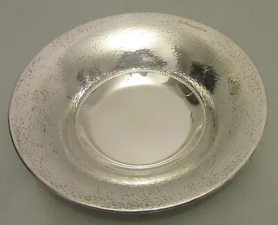 925 Lavorato A Mano ITALY HAND HAMMERED STERLING SILVER DISH 8  Modernist Bowl • $275