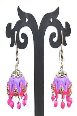 $22.97 • Buy Indian Terracotta 1.5  Long Fashion Jhumka Jhumki Earrings Set Gnj406