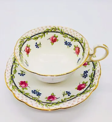 V.t.g Aynsley Tea Cup And Saucer Made In England Butterflies Flowers • $39.99