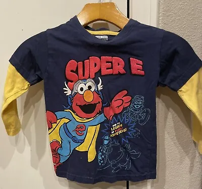 Sesame Street Super Elmo Long Sleeve Shirt Cape Toddler 3T • $15