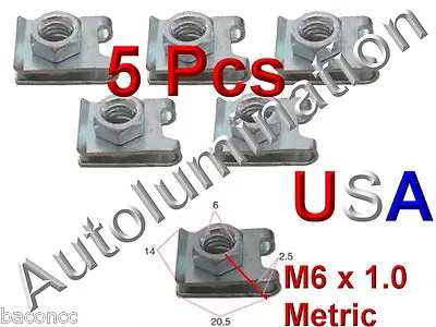 U J Fold Over Clip On Floating Nut M6 X 1.0 Sheet Metal Body Door Trim Fender  5 • $4.99