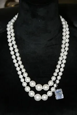 Vintage Coro Double Strand Faux Pearl Necklace New Old Stock With Tag 22-24  • $12.95