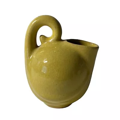 DRYDEN PITCHER 4.5In MINI Vase POTTERY ARKANSAS KILN Vintage 180 Yellow Glazed • $16.99