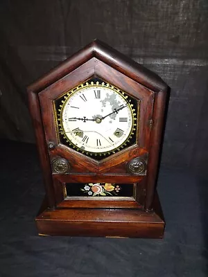 Antique New Haven & Jerome Parlor Kitchen Mantle Clock With Chime Works  • $159.99