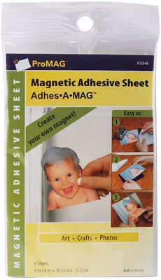 ProMag Adhesive Magnetic Sheets 4 X6  4/Pkg • £8.06