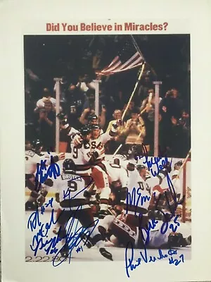 1980 Usa Olympic Hockey Gold Medal 9 Signed Celebration 8.5x11 Eruzione Verchota • $125