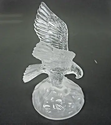 Eagle W/Fish Glass Figurine Cristal D'Arques Clear & Frosted Glass 8  Vintage • $17.99
