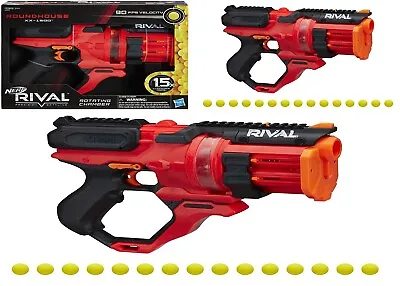 $107.10 • Buy Nerf Rival Roundhouse XX-1500 Red Blaster 5 Magazines 15 Nerf Rounds 14+ Toy Gun