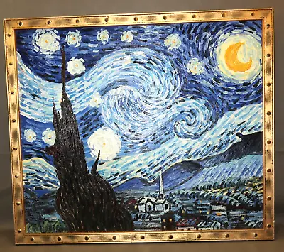 $99.95 • Buy Hand Painted Oil Painting, Art Framed Van Gogh Starry Night Impressionism 22x26