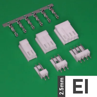 EI 2.5mm Plug + Socket + Crimps 2-4p Connector B2W (AMP-TE EI (BERG) Style) • £21.28