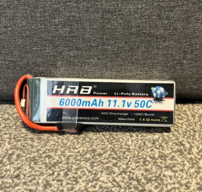 £32.99 • Buy HRB 3S 11.1V 6000mAh Lipo Battery 50C Burst Rate 100C For RC TRAXXAS Car Truck