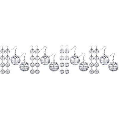  20 Pairs Girls Jewelry Disco Ball Hoop Earrings 70s Women's Miss Chic Clothing • £17.53