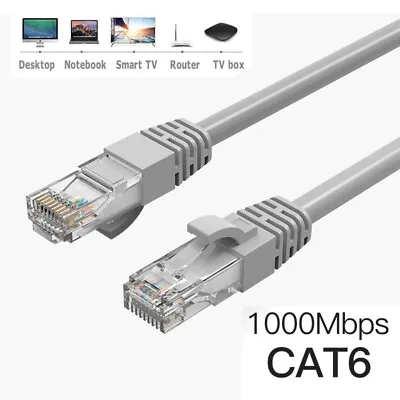 £0.99 • Buy CAT 6 Ethernet Cable RJ45 Cat6 LAN Network Internet Patch Router Lead Cord - Lot