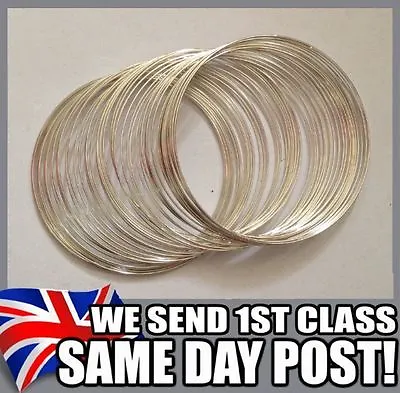60 Loops Coils Of Silver Plated Memory Wire For Bracelets And Bangles All Sizes  • £1.50