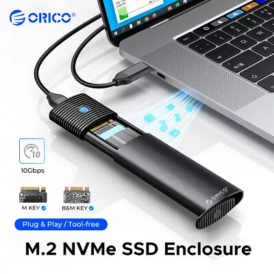 ORICO M.2 SSD Enclosure Adapter USB3.2 Gen2 10Gbps To M.2 NVME Support UASP Trim • $19.99