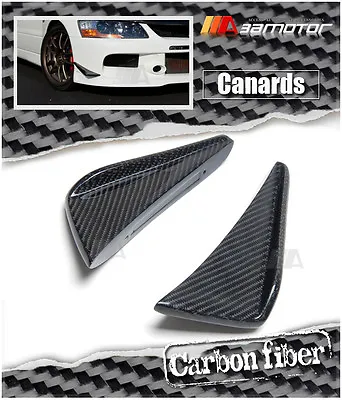 Carbon Fiber Front Bumper Side Canards Fits Mitsubishi Evolution IX EVO 9 CT9A • $87.99