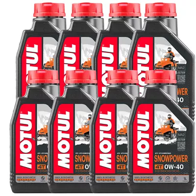 Motul Snowpower 8 Liters 0W-40 4T Motor Oils 4 Stroke 100% Synthetic 8 X 1L • $99.95