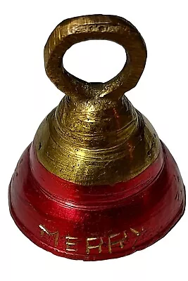 Vintage Etched Engraved Brass Bell Made In India Miniature Merry Christmas • $9.99