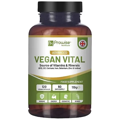 Vegan Vital Multivitamins And Minerals | 120 Vegan Multivitamin Capsule • £10.99