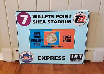 Nyc Subway Sign Nycta Irt Redbird 1964 New York Worlds Fair Ny Mets Queens Ny • $1199.99