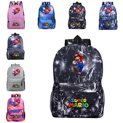Super Mario Backpack For Kids Large Capacity School Bag With Durable Material • £10.74