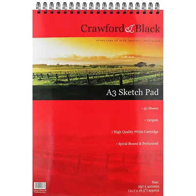 £5.50 • Buy A3 Crawford & Black Sketch Pad: 30 Sheets, Art & Craft, Brand New