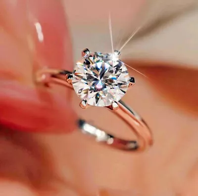 $29.99 • Buy Women's 925 Sterling Silver Classical 3 Carat Diamond Created Wedding Ring R130