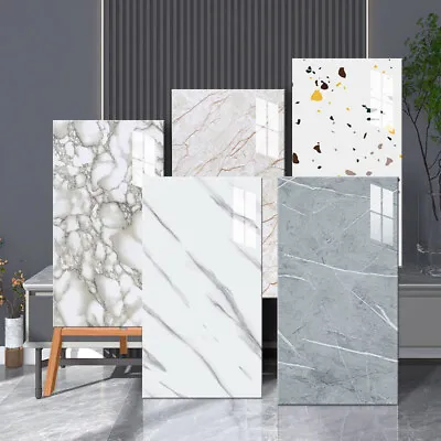 6X 3D Marble Effect Bathroom Tile Stickers Self-Adhesive Kitchen Anti-Oil Panel • £3.74