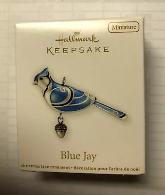 BRAND NEW BEAUTY OF BIRDS 2012 Miniature Hallmark Ornament BLUE JAY • $19.99