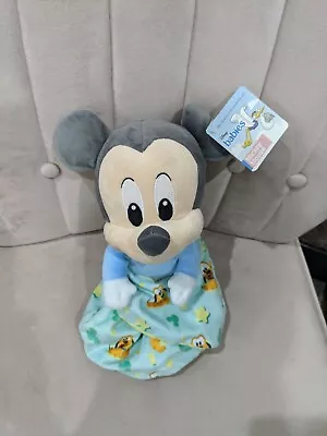 Disney Store Mickey Mouse Small Soft Toy In Pouch Baby Plush Newborn Gift -BNWT • £15