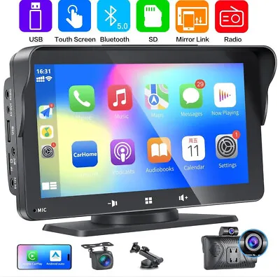 7” Portable Car Radio Wireless Apple CarPlay Android Auto Touch Screen Stereo • $89.96