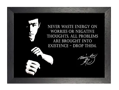 Bruce Lee Negativity Hong Kong American Actor Film Martial Arts Quote Poster  • £21.99