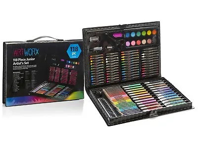 £13.99 • Buy Childrens Kids Art Case Colouring Set Paints Colour Pencil Crayons Felt Tip Pens