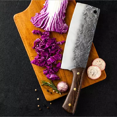 7 In Handmade Forged Knife Carbon Steel Chinese Kitchen Cleaver Chef Knife • $41.99