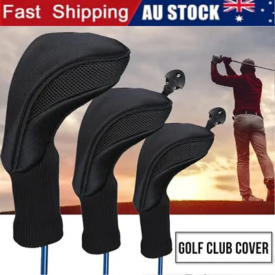 $24.65 • Buy 3Pcs Golf Club Head Covers Set Driver 1 3 5 Fairway Woods Headcovers Long Neck