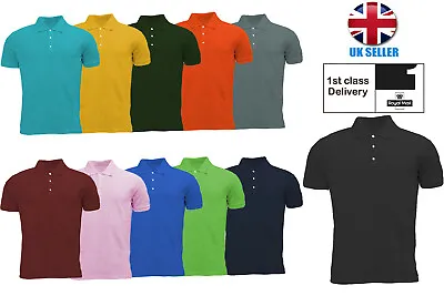 £5.75 • Buy Mens Polo Shirts Short Sleeve Premium Regular Fit Pique Work Casual Plain Top