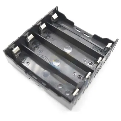 4 X Parallel Black 18650 Battery Holder Box Storage Case Container With Pins DIY • £8.63