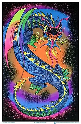 Fire Breathing Dragon - Blacklight Flocked Poster 23-by-35 Inches • $14.49